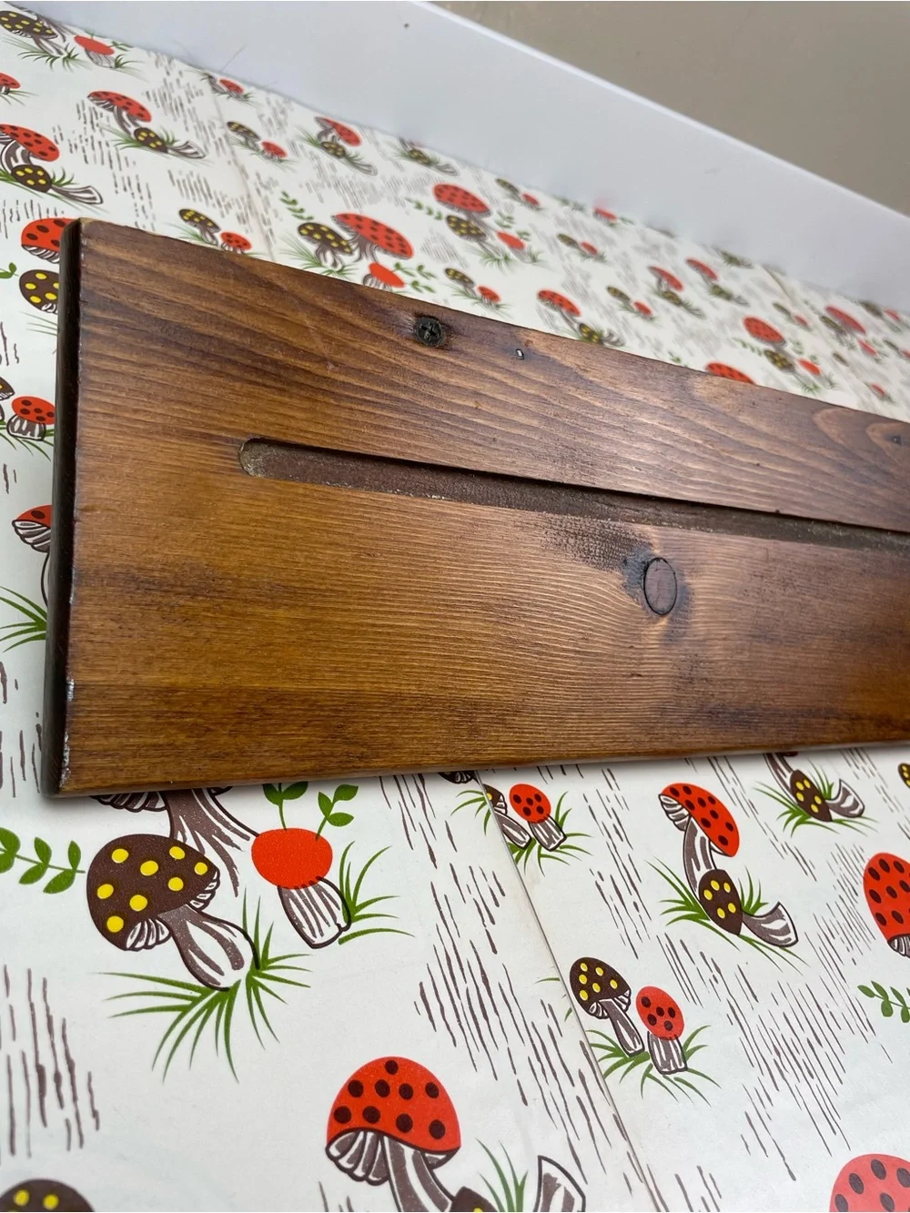 Vintage Wood Heart Shelf Wall Hanging Trinket Display